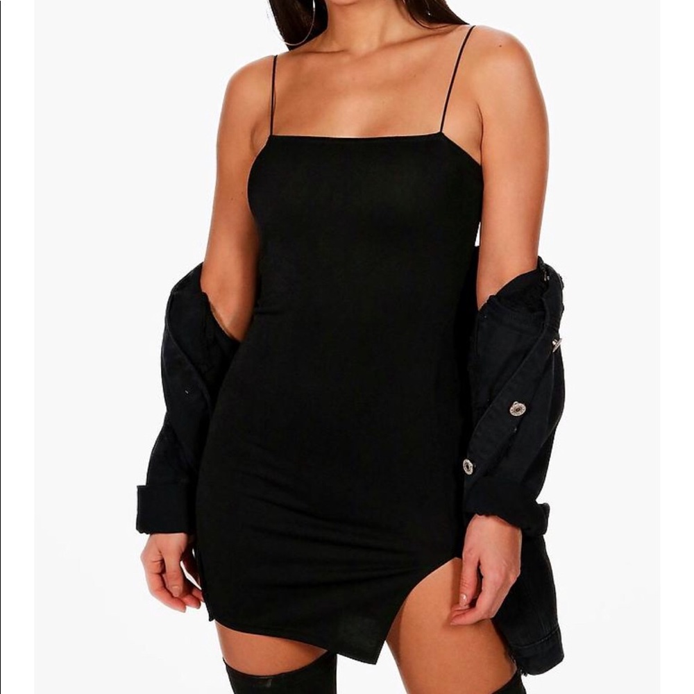 NWT Black Slit Dress